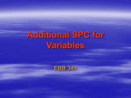 Additional SPC for Variables