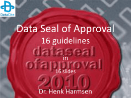 Data Seal of Approval