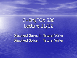 CHEM/TOX 336 Lecture 3