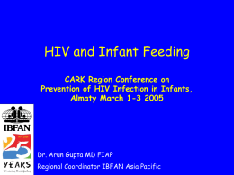 HIV and Infant Feeding Regioanl Workshop on prevention of