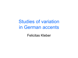 Studies of variation in German accents