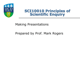 SCI10010 Principles of Scientific Enquiry
