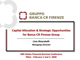 Strategic Opportunities for Banca CR Firenze Group