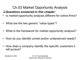 Ch.03 Market Opportunity Analysis