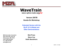 WaveTrain Tutorial v2000.11g