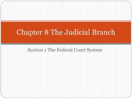 Chapter 8 The Judicial Branch