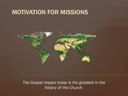 Motivation for Missions