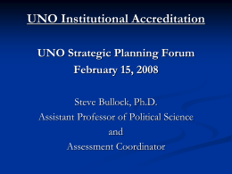 UNO Institutional Accreditation: The North Central