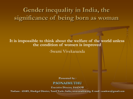 Gender inequality in India, the significance of being born