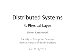 Distributed Systems4. Physical Layer