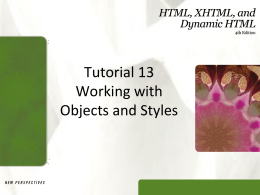 Tutorial 13 Working with Objects and Styles