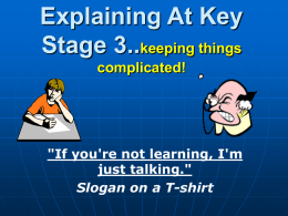 Explaining At Key Stage 3