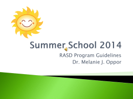 Summer School 2013 - Ripon Area School District