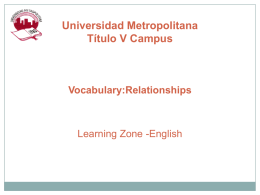 Vocabulary: Relationships