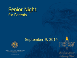 College Night for Seniors and Parents