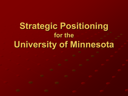 University of Minnesota Strategic Planning I