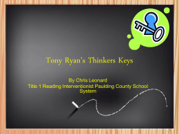 Tony Ryan’s Thinkers Keys