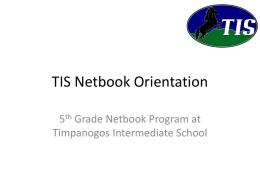 TIS Netbook Orientation - Wasatch School District