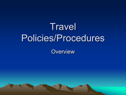 Travel Policies/Procedures - Western Connecticut State