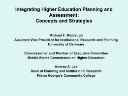 Integrating Higher Education Planning and Assessment