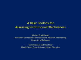 A Basic Toolbox for Assessing Institutional Effectiveness