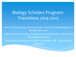 Biology Scholars Program: Transitions 2014-2015