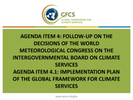 Presentation title - GFCS | Global Framework for Climate