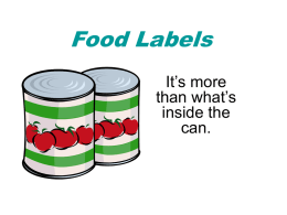 Nutrition Facts & Food Labels