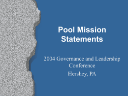 Pool Mission Statements