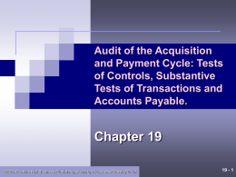 Chapter 19 &ndash; Audit of the Acquisition and Payment Cycle