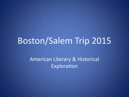 Boston/Salem Trip 2015