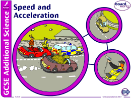 1. Speed and Acceleration
