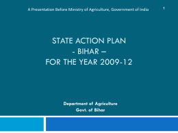STATE ACTION PLAN - BIHAR – for the Year 2009-12