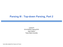 Top-down Parsing : LL(1)