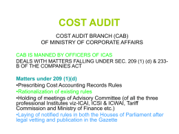 COST AUDIT - Southern India Regional Council