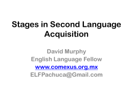 Stages in Second Language Acquisition