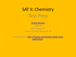 SAT II: Chemistry - LCMR School District