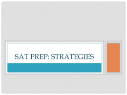 Sat prep: stratgies - Greer Middle College Charter