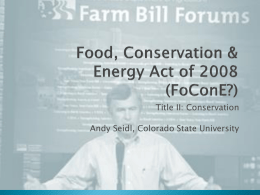 Food, Conservation & Energy Act of 2008