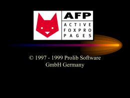 Introduction to Active FoxPro Pages - dFPUG