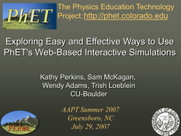 Revisiting our practices: - PhET Interactive Simulations