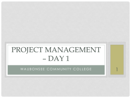 Project management – Day 1