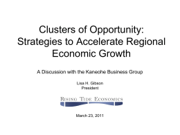 Clusters of Opportunity: Strategies to Accelerate Economic