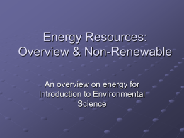 Energy Resources: Non
