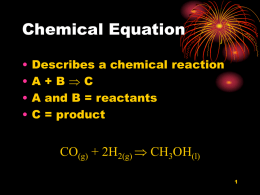 Information Given by Chemical Equations