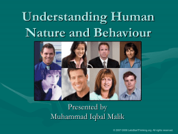 Understanding Human Nature and Behaviour