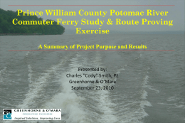 Prince William County Potomac River Commuter Ferry Study