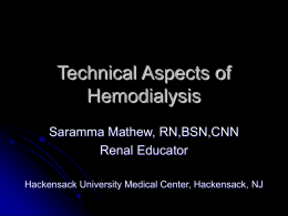 Technical Aspects of Hemodialysis