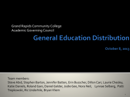 General Education Distribution Task Group Co
