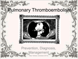Pulmonary Embolism - Deranged Physiology